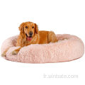 Lit de beignet non glissé Lit pour animaux de compagnie Long Fauxfur lavable